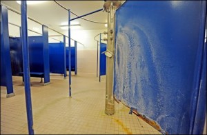 Scuzzy girls' locker room in   Armstrong High. Who's responsible for inadequate maintenance?