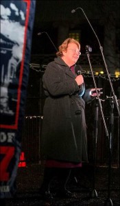 UVa President Teresa Sullivan addresses the crowd at the 14th annual Lighting of the Lights