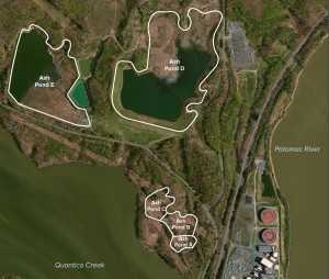 The coal ash ponds at Possum Point