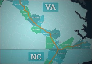 Proposed route of Atlantic Coast Pipeline.