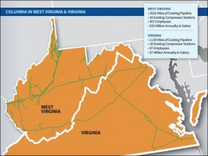 Columbia Pipeline Group network in Virginia and West Virginia.