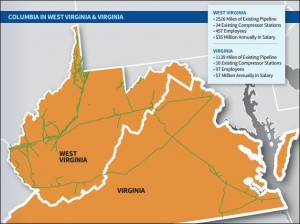 Columbia Pipeline Group network in Virginia and West Virginia.