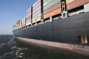 The Northern Javelin, one of the new-generation container ships visiting the ports of Virginia. Photo credit: Virginia Business.