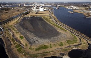 Coal ash pond at the Chesapeake Energy Center