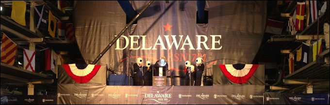 Keel-laying ceremony for nuclear attack sub U.S.S. Delaware in April. Huntington Ingalls, owner of the old Newport News Shipbuilding shipyard, is one of the world's leading experts in small nuclear power plants. The ship's crew began extensive training in operating the nuclear reactor long before construction of the ship was complete.