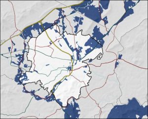 Map of Roanoke fiber optic coverage