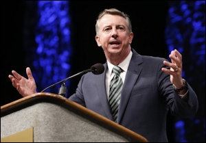 Ed Gillespie addresses the GOP convention in Roanoke.