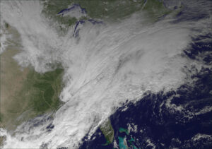 Satellite image of a polar vortex