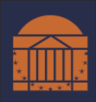 Logo of the University of Virginia featuring a stylized dome and columns with stars.