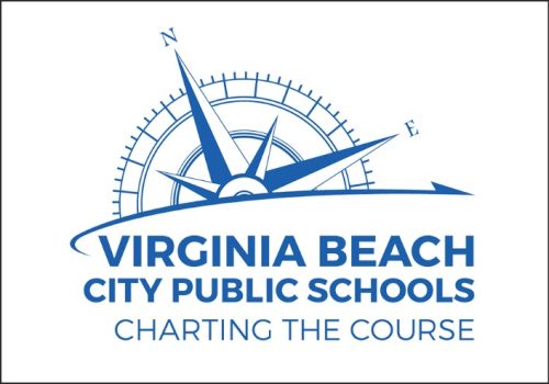 Logo of Virginia Beach City Public Schools featuring a compass design with the text 'CHARTING THE COURSE'.